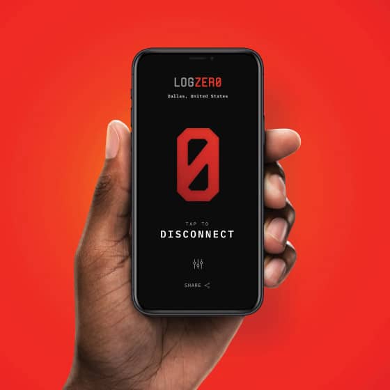 Mobile application interface on dark smartphone in hand