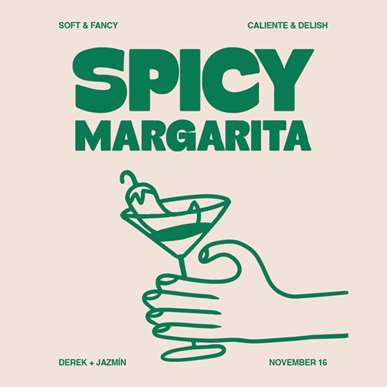 Spicy Margarita cocktail illustration on textured paper