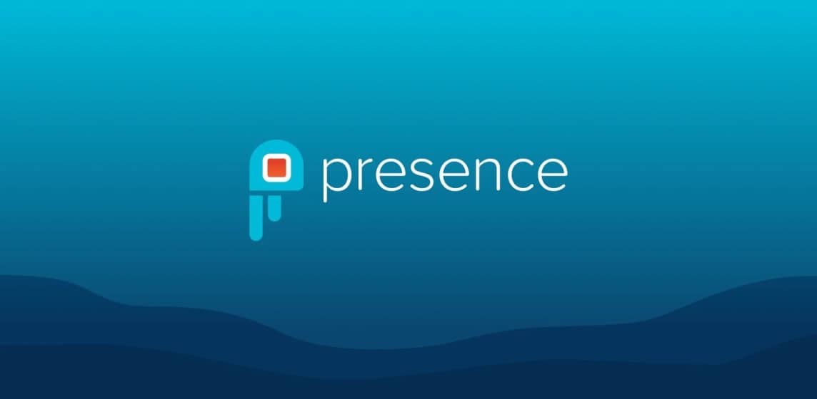 Presence identity brand card in cyan gradient