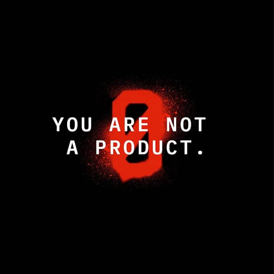 You are not a product dark typographic statement