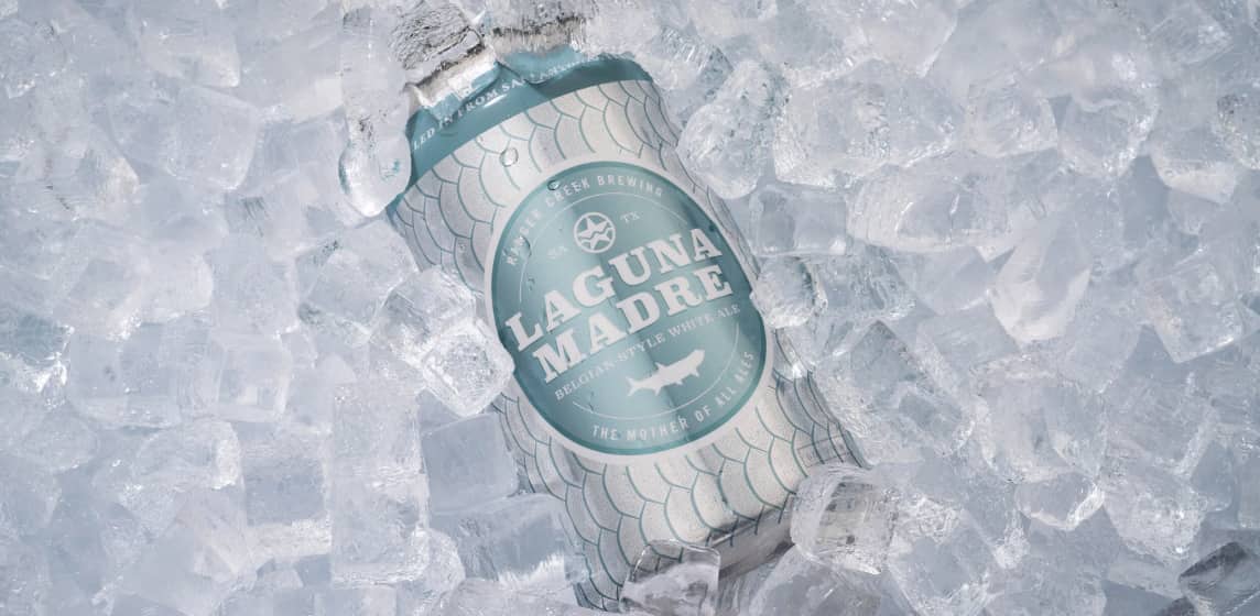 Laguna Madre canned beverage immersed in crushed ice