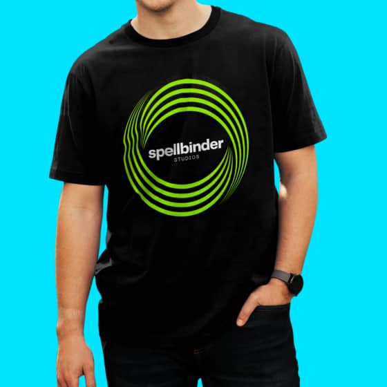 Spellbinder vortex green emblem graphic t-shirt