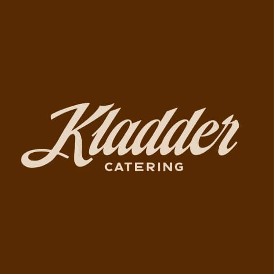 Kladder Catering script logotype on warm umber