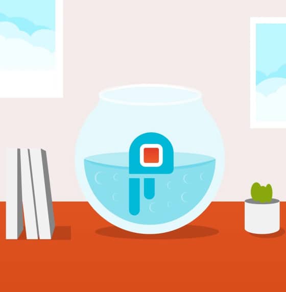 Whimsical underwater aquarium digital illustration