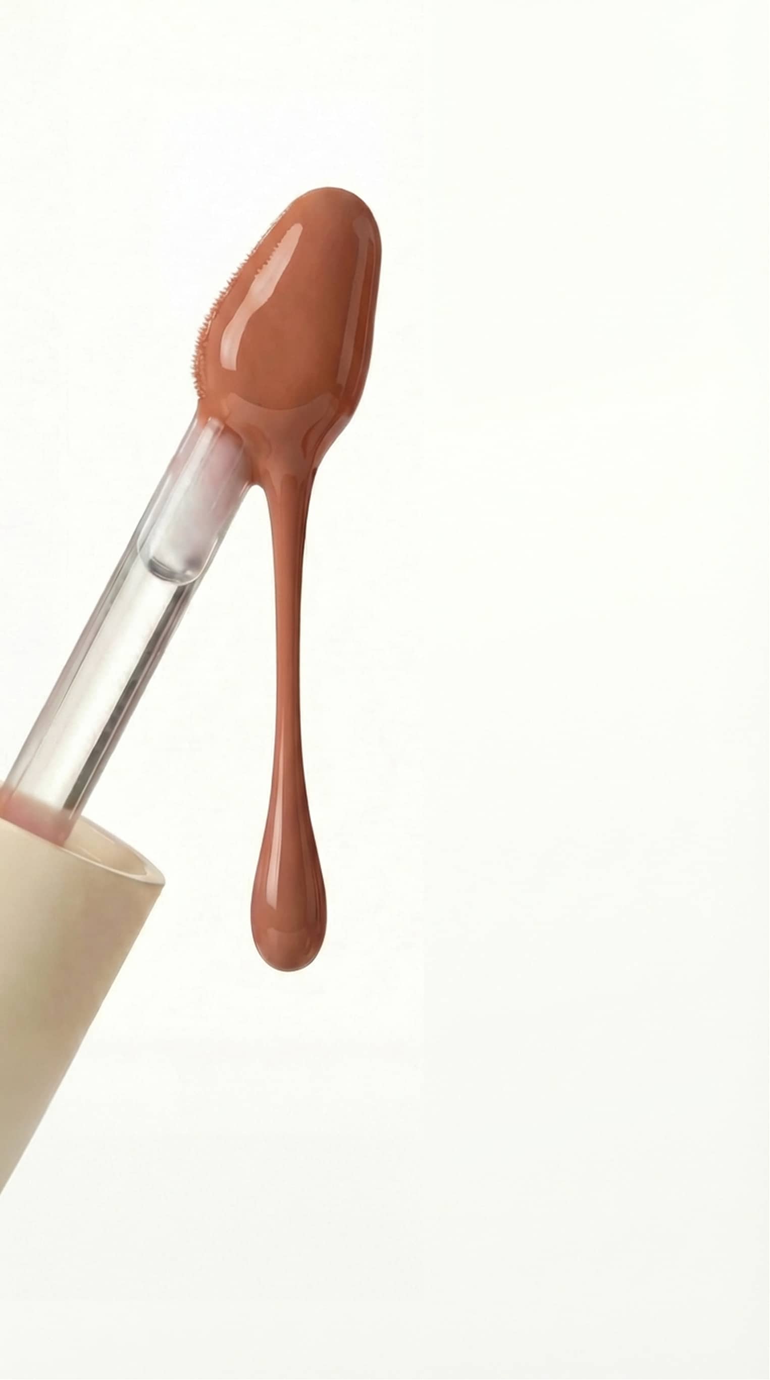 Editorial close-up beauty study showcasing natural skin texture and glossy finish