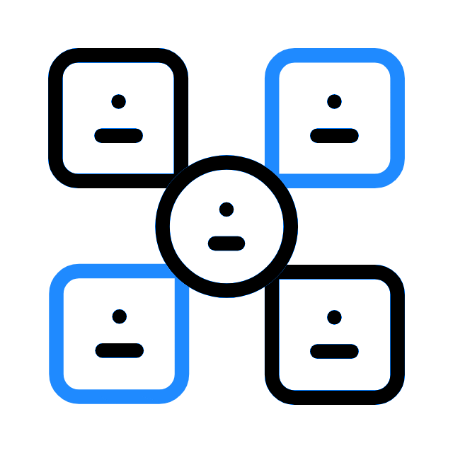 Animated audience and network node icon