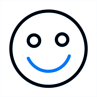 Animated customer satisfaction and smiling avatar icon