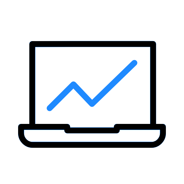 Animated dashboard UI and analytics platform icon