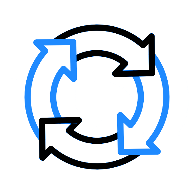 Animated automation loop and workflow cycle icon