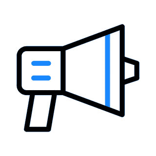 Animated campaign broadcast and megaphone icon