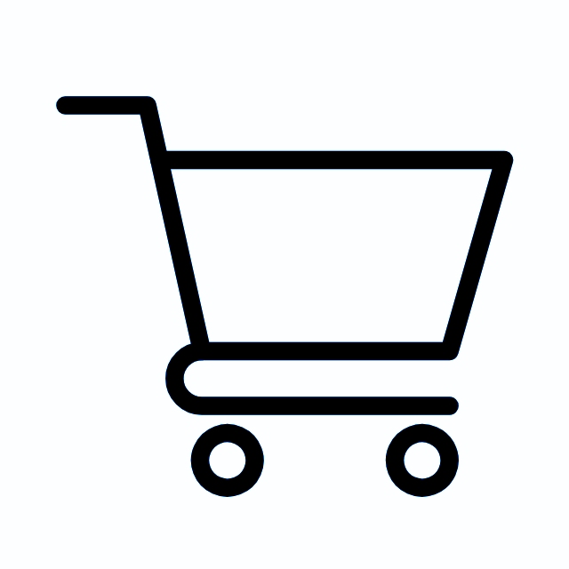 Animated commercial checkout and shopping cart icon