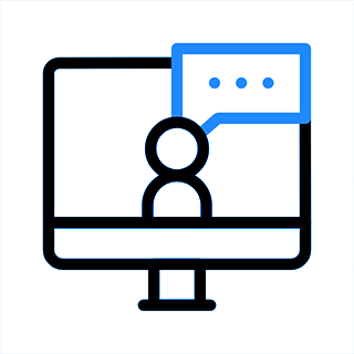 Animated customer care and support headset icon