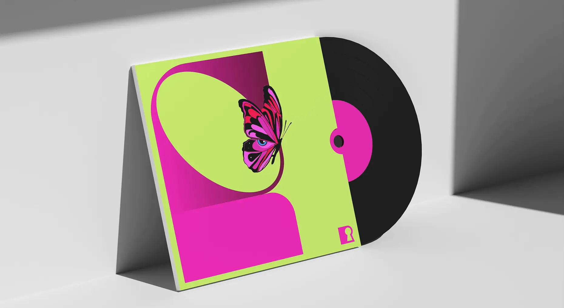 Limited vinyl LP record jacket with die-cut reveal and disc imprint