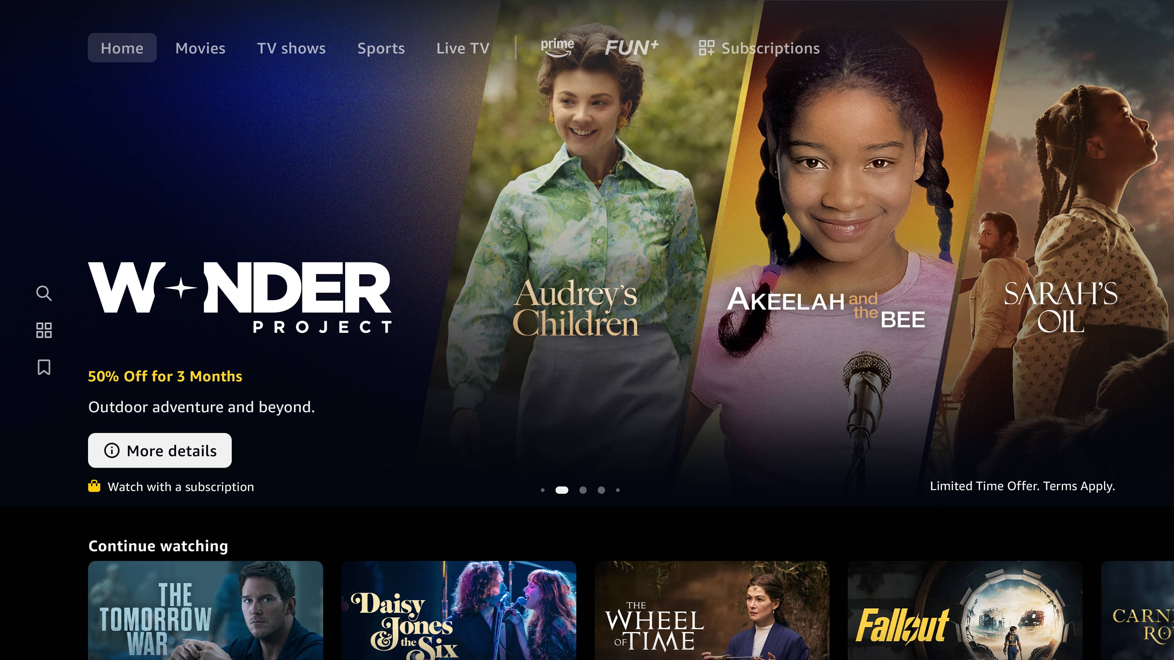 Fire TV feature rotators and multi-title discovery surfaces